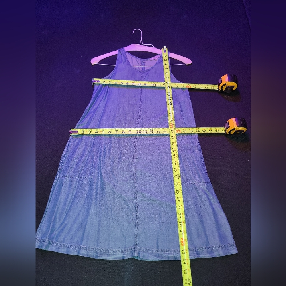 Dalia Women's Blue 100% Tencel Sleeveless Round Neck Knee Length Dress Size XS - Picture 11 of 12